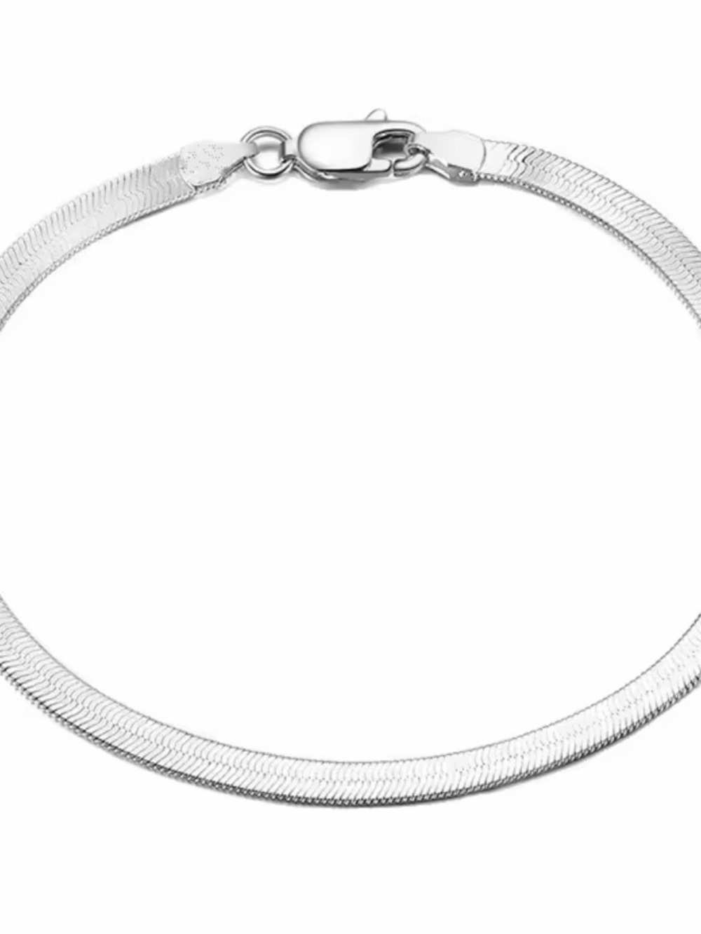 Sterling Silver Herringbone Bracelet - Silver